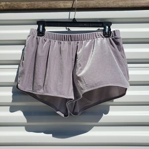 Madewell gray velvet pajama bottom shorts